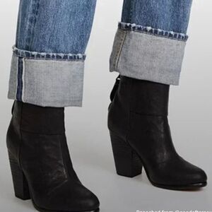 Rag & Bone US 10.5 EU 41 Newbury Women’s Black Leather Ankle heeled Boots